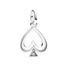 Charger l&#39;image dans la galerie, Charm médaillon Pandora ME As de pique – Argent sterling et émail noir réversible