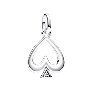 Charm médaillon Pandora ME As de pique – Argent sterling et émail noir réversible