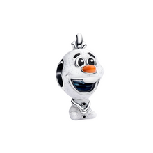 Cargar imagen en el visor de la galería, Charm Pandora Olaf de Disney Frozen en Plata de Primera Ley