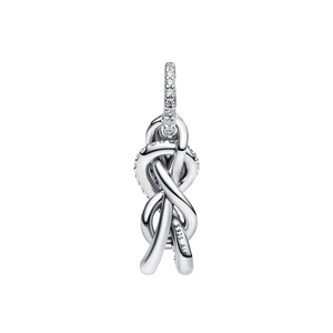 Pandora Charm Colgante Nudo Infinito con Pavé – Plata de Ley 925 Brillante