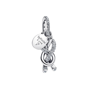 Pandora Charm Colgante Nudo Infinito con Pavé – Plata de Ley 925 Brillante