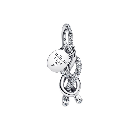 Pandora Charm Colgante Nudo Infinito con Pavé – Plata de Ley 925 Brillante