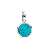 Mini Charm Pandora Medallón Grabable ME Turquesa en Plata de Primera Ley