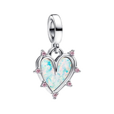 Charm Pandora Colgante Doble Amistad Opalescente en Plata de Primera Ley