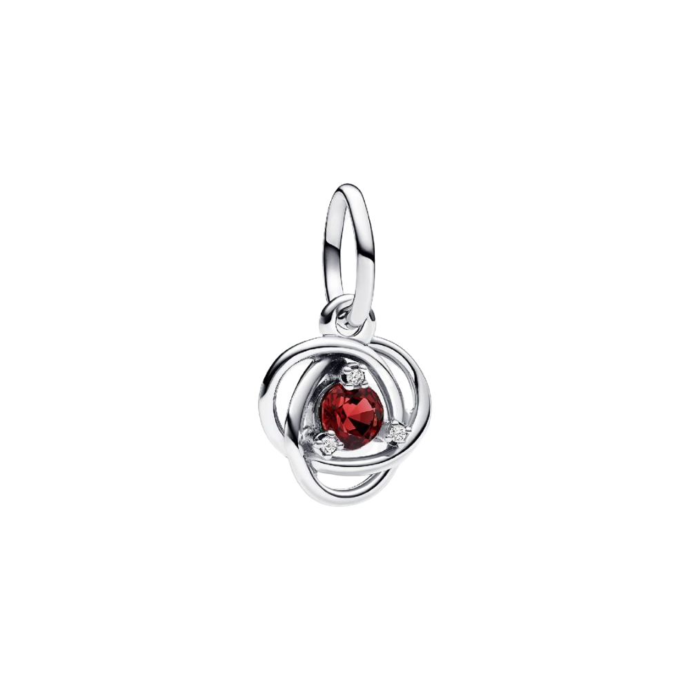 Charm Pandora Colgante Círculo Eternity Rojo – Plata de Primera Ley
