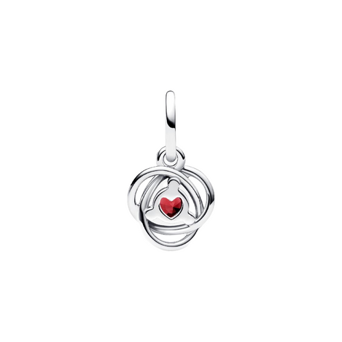 Charm Pandora Colgante Círculo Eternity Rojo – Plata de Primera Ley