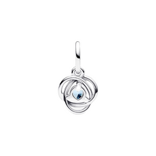 Cargar imagen en el visor de la galería, Charm Pandora Colgante Círculo Eternity Azul Agua Marina – Plata de Primera Ley