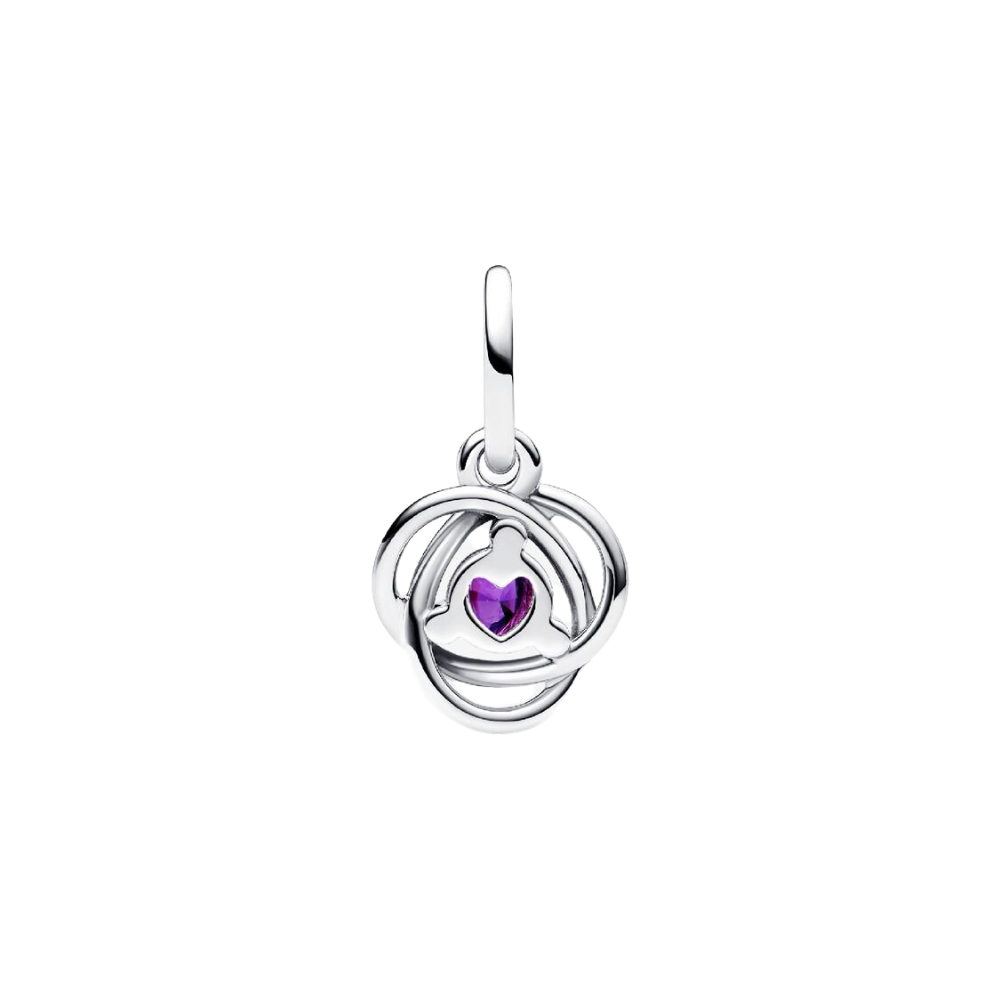 Charm Pandora Colgante Círculo Eternity Púrpura – Plata de Primera Ley