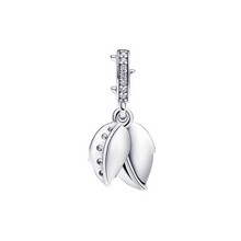 Cargar imagen en el visor de la galería, Charm Colgante Doble Pandora Rosa Blanca Floreciendo en Plata de Primera Ley