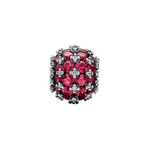 Charm Pandora Pavé Rosa en Plata de Ley 925 – Diseño Redondo Brillante