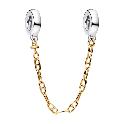 Chaîne de sécurité allongée Pandora en argent sterling 925 plaqué or