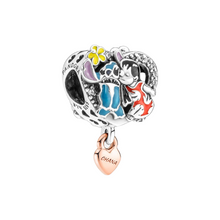 Cargar imagen en el visor de la galería, Charm Pandora Ohana Lilo y Stitch Disney Plata 925 con Baño de Oro Rosa 14k