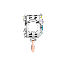 Cargar imagen en el visor de la galería, Charm Pandora Ohana Lilo y Stitch Disney Plata 925 con Baño de Oro Rosa 14k