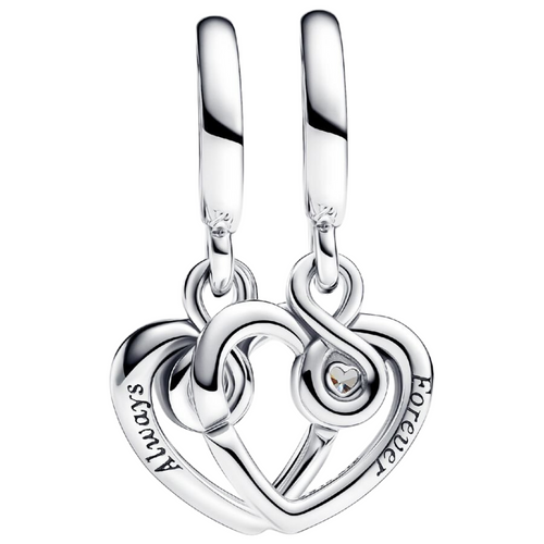 Charm Pandora Colgante Divisible Para Siempre en Plata de Primera Ley