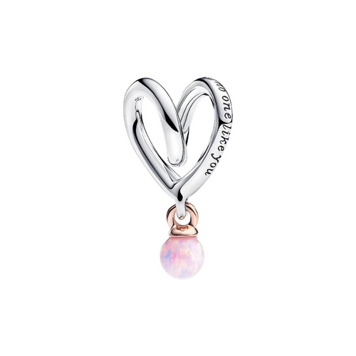 Charm Pandora Corazón Envuelto Bicolor en Plata de Ley