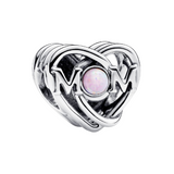 Charm Pandora Filigrana Corazón y Madre en Plata de Primera Ley