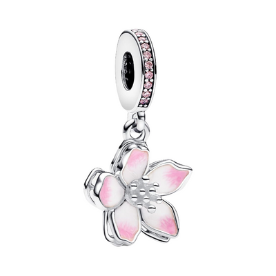 Charm pendentif Pandora en argent sterling avec fleur de cerisier