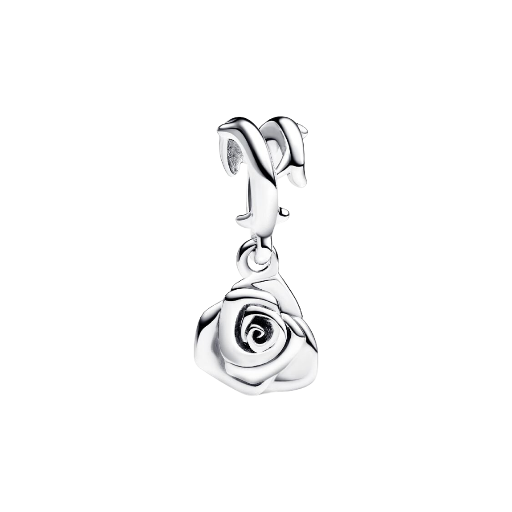 Charm Pandora Colgante Rosa Floreciendo en Plata de Primera Ley