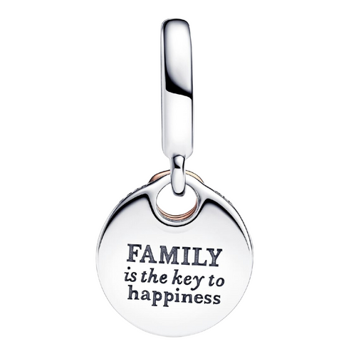 Charm Pandora Colgante Doble Llave a la Felicidad Bicolor