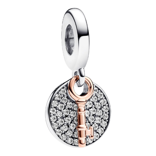 Charm Pandora Colgante Doble Llave a la Felicidad Bicolor