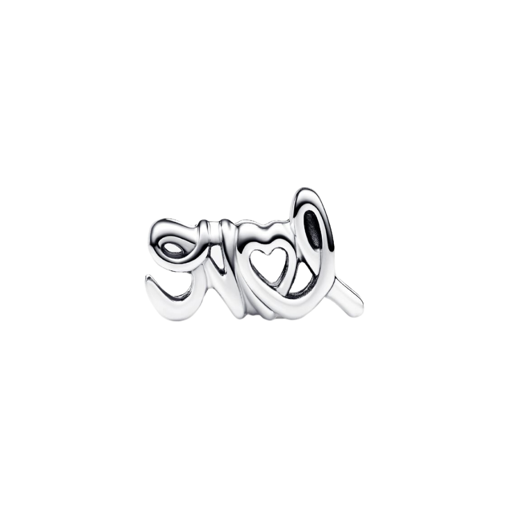 Charm Pandora Amour manuscrit – Argent sterling avec détails gravés