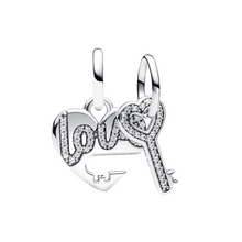 Charger l&#39;image dans la galerie, Charm pendentif Pandora Cœur et Clé divisibles – Argent sterling 925