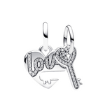 Charm pendentif Pandora Cœur et Clé divisibles – Argent sterling 925