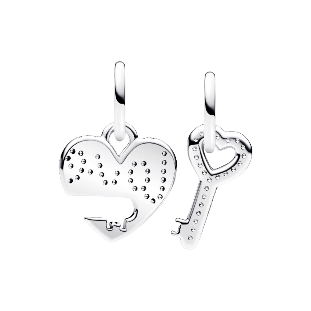 Charm pendentif Pandora Cœur et Clé divisibles – Argent sterling 925