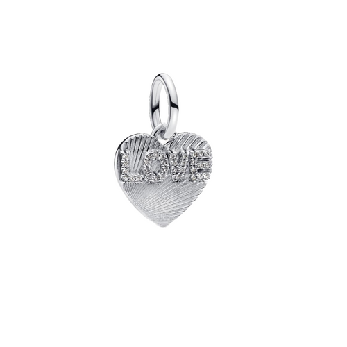Charm Pandora Colgante Grabable Corazón Amor – Plata de Primera Ley