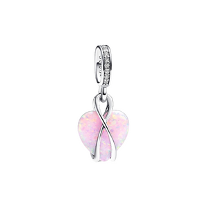 Charm Pandora Colgante Corazón Opalescente Mamá en Plata de Primera Ley