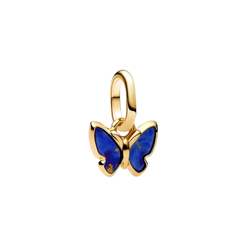 Charm Mini Colgante Pandora Mariposa Azul con Recubrimiento en Oro de 14k