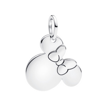Cargar imagen en el visor de la galería, Charm Pandora Colgante Grabable Minnie Mouse de Disney en Plata de Primera Ley