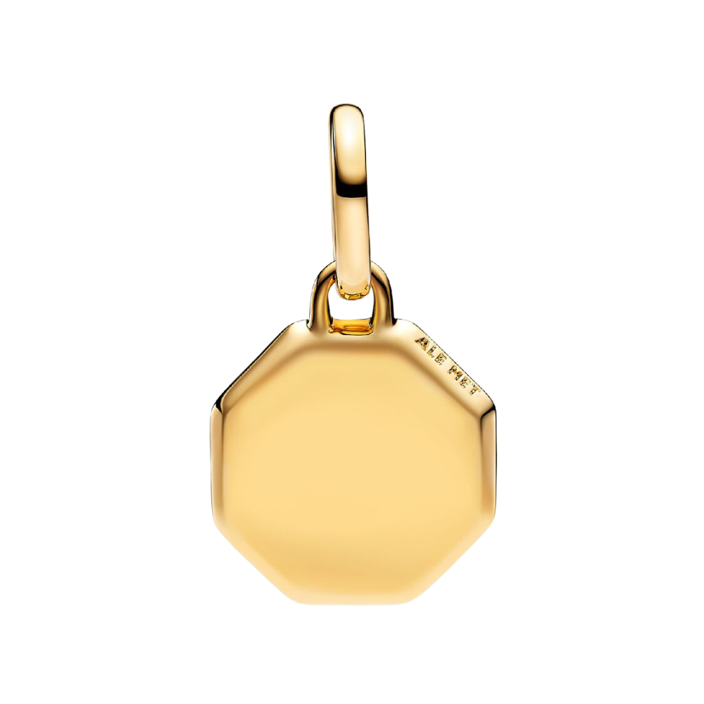 Charm Mini Medallón Grabable Azul Pandora ME con Recubrimiento en Oro de 14k