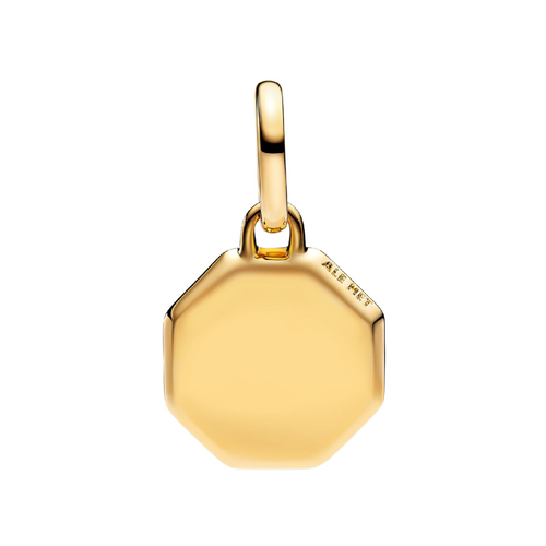 Charm Mini Medallón Grabable Azul Pandora ME con Recubrimiento en Oro de 14k