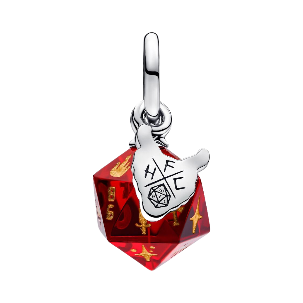 Charm Colgante Pandora Stranger Things Club del Fuego Infernal Dado D20 Plata de Ley 925