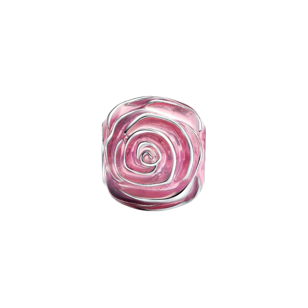 Charm Pandora Rosa Floreciendo en Plata de Primera Ley
