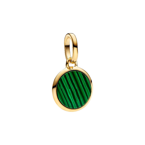 Charm Mini Medallón Grabable Pandora ME Verde con Recubrimiento en Oro de 14k