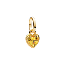 Cargar imagen en el visor de la galería, Charm Mini Colgante Pandora Corazón con Recubrimiento en Oro de 14k