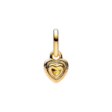 Cargar imagen en el visor de la galería, Charm Mini Colgante Pandora Corazón con Recubrimiento en Oro de 14k
